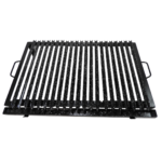 Emparrillado portátil de hierro ángulo enlozado con módulos desmontables y grasera, sin accesorios.